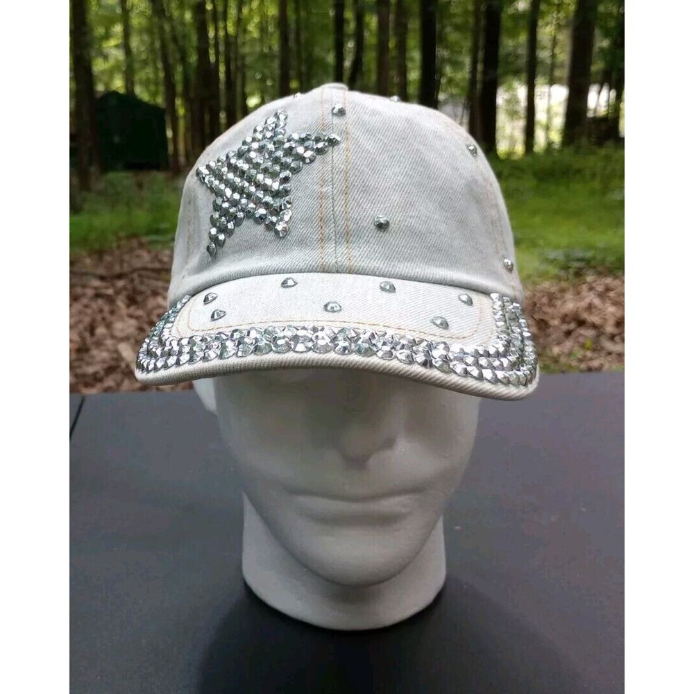 Dave And Young Denim Sparking Star Baseball Cap Adjustable Back
